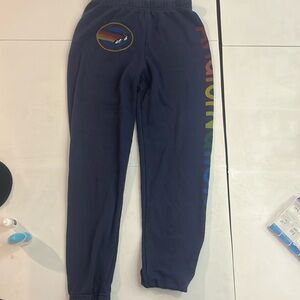 Navy blue girls aviator nation sweatpants